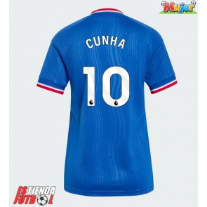 Manchester United Matheus Cunha #10 Segunda Equipación Mujer 2026-27 Manga Corta